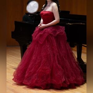 Gorgeous wine red gown dress